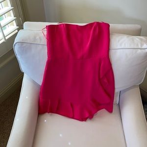 Amanda Uprichard Trisha Romper in Pink Size Small